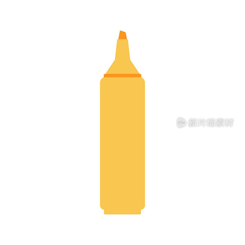 Color marker description. Office supplies - stationery and art school supplies. Back to school. Yellow mark icon